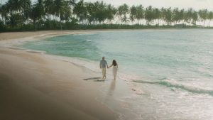 walking on the beach